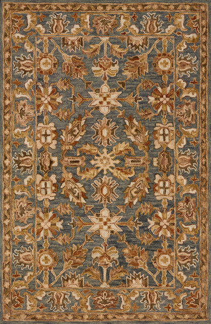 With cool slate and cool slate hues and traditional styling, the Victoria VK-05 Slate / Slate Area Rug is a hooked 100% wool area rug that elevates any room
