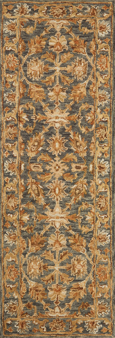 With cool slate and cool slate hues and traditional styling, the Victoria VK-05 Slate / Slate Area Rug is a hooked 100% wool area rug that elevates any room