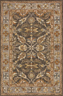 The Victoria VK-06 Dk Taupe / Grey Area Rug blends dk taupe and elegant grey tones and traditional motifs into a hooked 100% wool area rug with timeless appeal