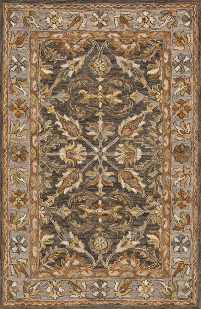 The Victoria VK-06 Dk Taupe / Grey Area Rug blends dk taupe and elegant grey tones and traditional motifs into a hooked 100% wool area rug with timeless appeal