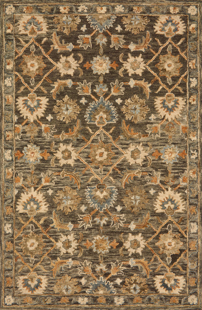 The Victoria VK-08 Dk Taupe / Multi Area Rug delivers dk taupe and vibrant multi-toned beauty and traditional elegance in a hooked 100% wool area rug