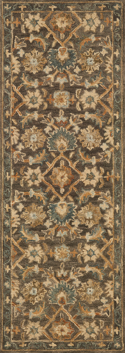 The Victoria VK-08 Dk Taupe / Multi Area Rug delivers dk taupe and vibrant multi-toned beauty and traditional elegance in a hooked 100% wool area rug