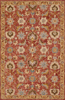 Designed with traditional artistry in rich terracotta and radiant gold hues, the Victoria VK-09 Terracotta / Gold Area Rug is a hooked 100% wool area rug that stands out
