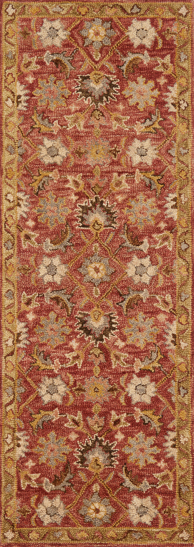 Designed with traditional artistry in rich terracotta and radiant gold hues, the Victoria VK-09 Terracotta / Gold Area Rug is a hooked 100% wool area rug that stands out
