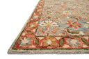 The Victoria VK-10 Slate / Terracotta Area Rug combines cool slate and rich terracotta tones and traditional patterns in a hooked 100% wool area rug for effortless elegance