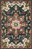 Rich in vibrant teal and raspberry hues with traditional detail, the Victoria VK-13 Teal / Raspberry Area Rug is a hooked 100% wool area rug built for style and comfort