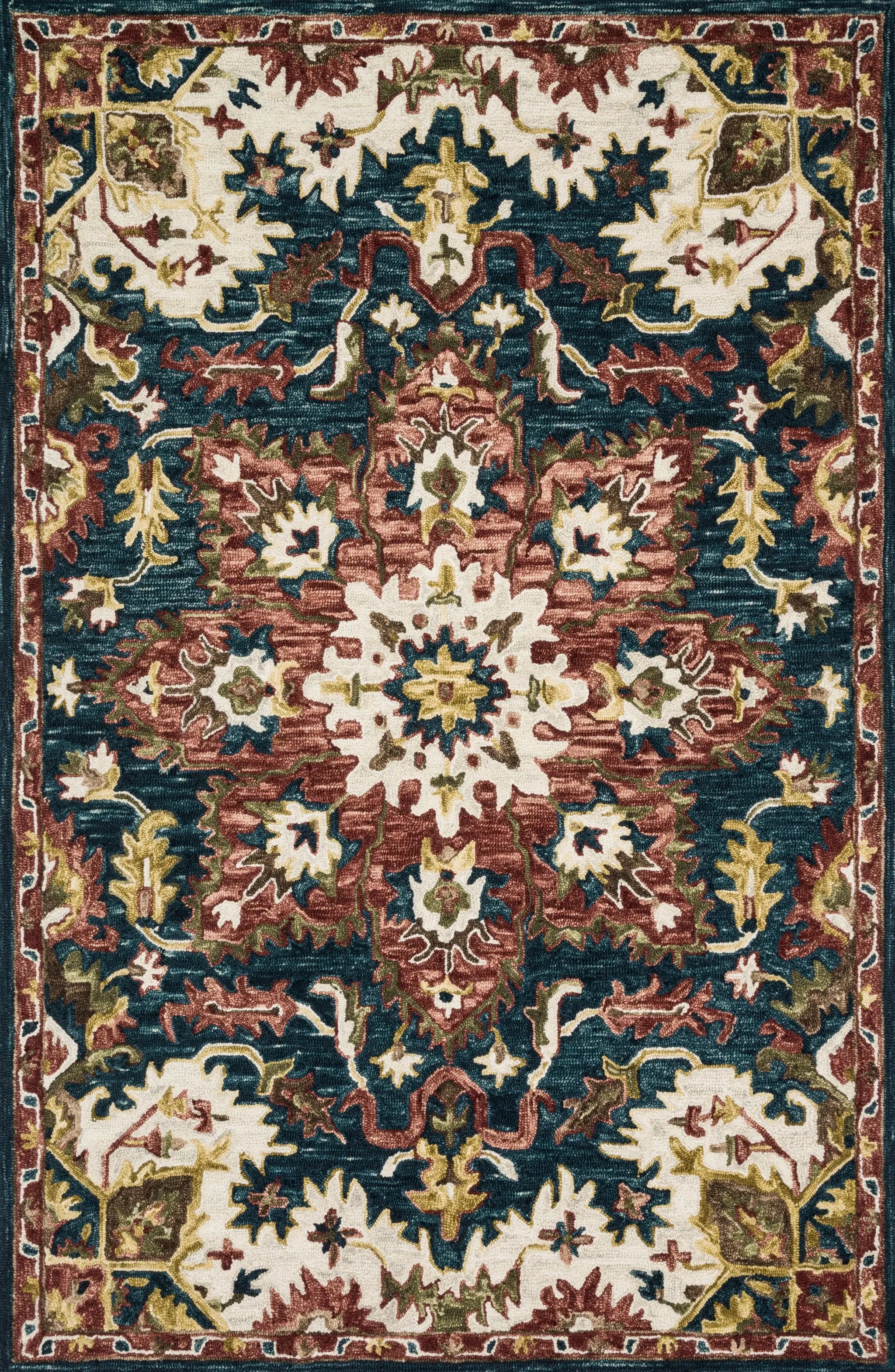 Victoria VK-13 Teal / Raspberry Area Rug by Loloi