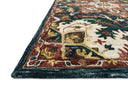 Rich in vibrant teal and raspberry hues with traditional detail, the Victoria VK-13 Teal / Raspberry Area Rug is a hooked 100% wool area rug built for style and comfort