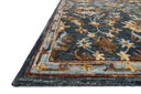 The Victoria VK-14 Denim / Multi Area Rug offers casual denim and vibrant multi-toned sophistication and traditional charm in a hooked 100% wool area rug