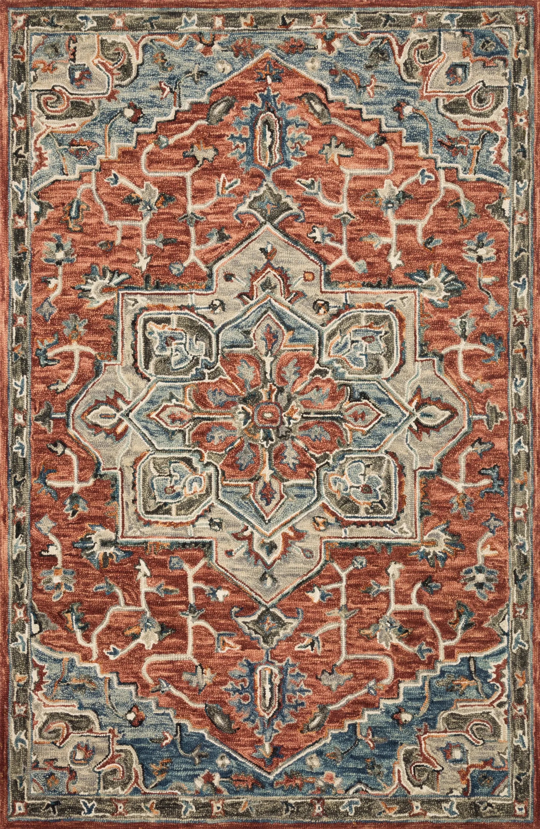 Victoria VK-15 Red / Multi Area Rug by Loloi