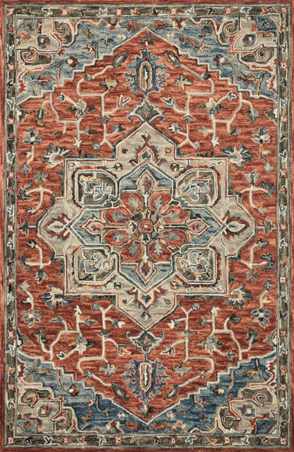 Expertly crafted as a hooked 100% wool area rug with traditional artistry, the Victoria VK-15 Red / Multi Area Rug captures bold red and vibrant multi-toned tones beautifully