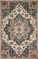 Finished in calming blue and bold red tones with traditional styling, the Victoria VK-16 Blue / Red Area Rug is a hooked 100% wool area rug for modern living