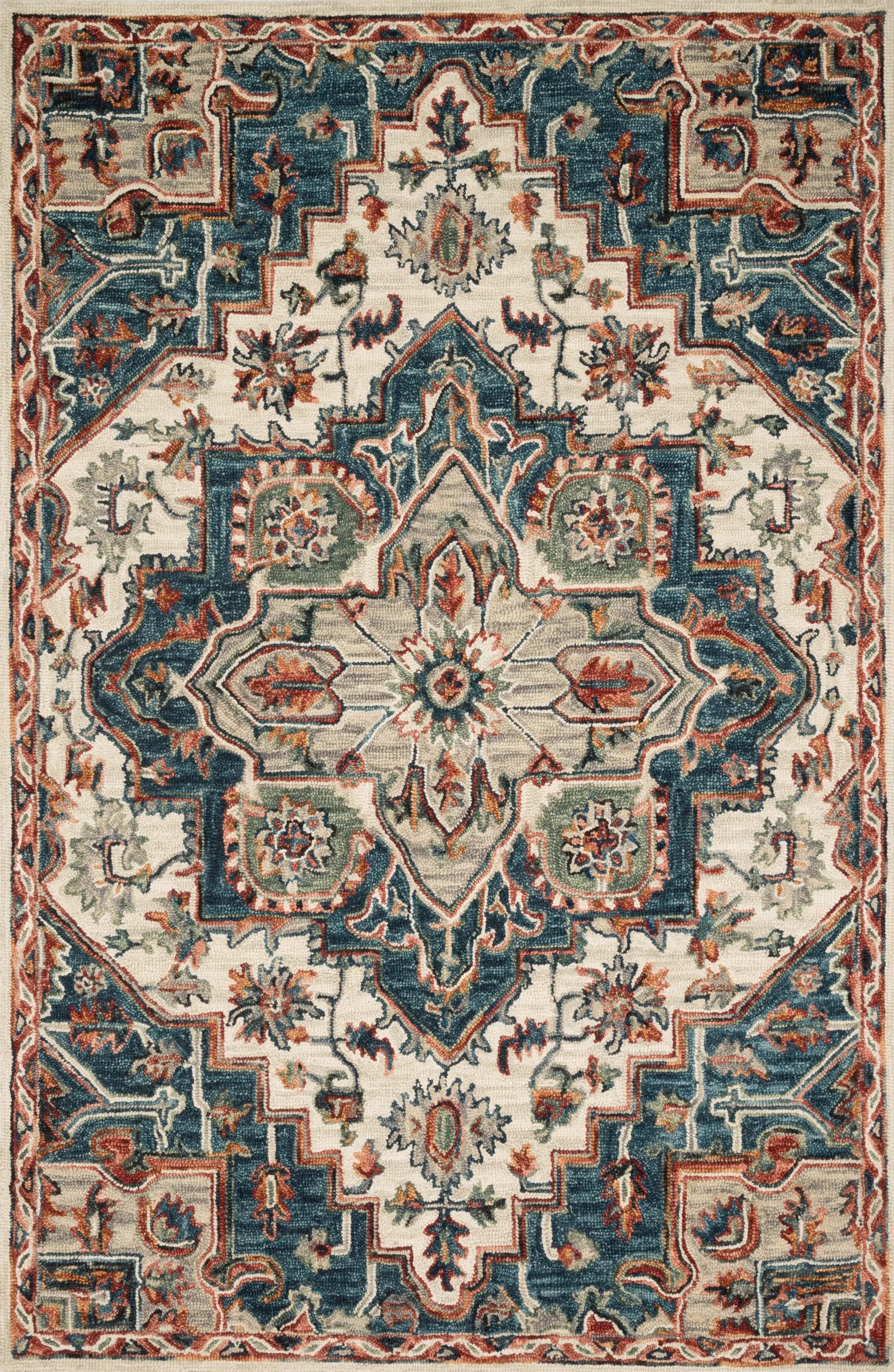 Victoria VK-16 Blue / Red Area Rug by Loloi