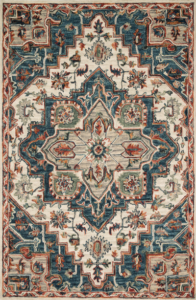 Finished in calming blue and bold red tones with traditional styling, the Victoria VK-16 Blue / Red Area Rug is a hooked 100% wool area rug for modern living