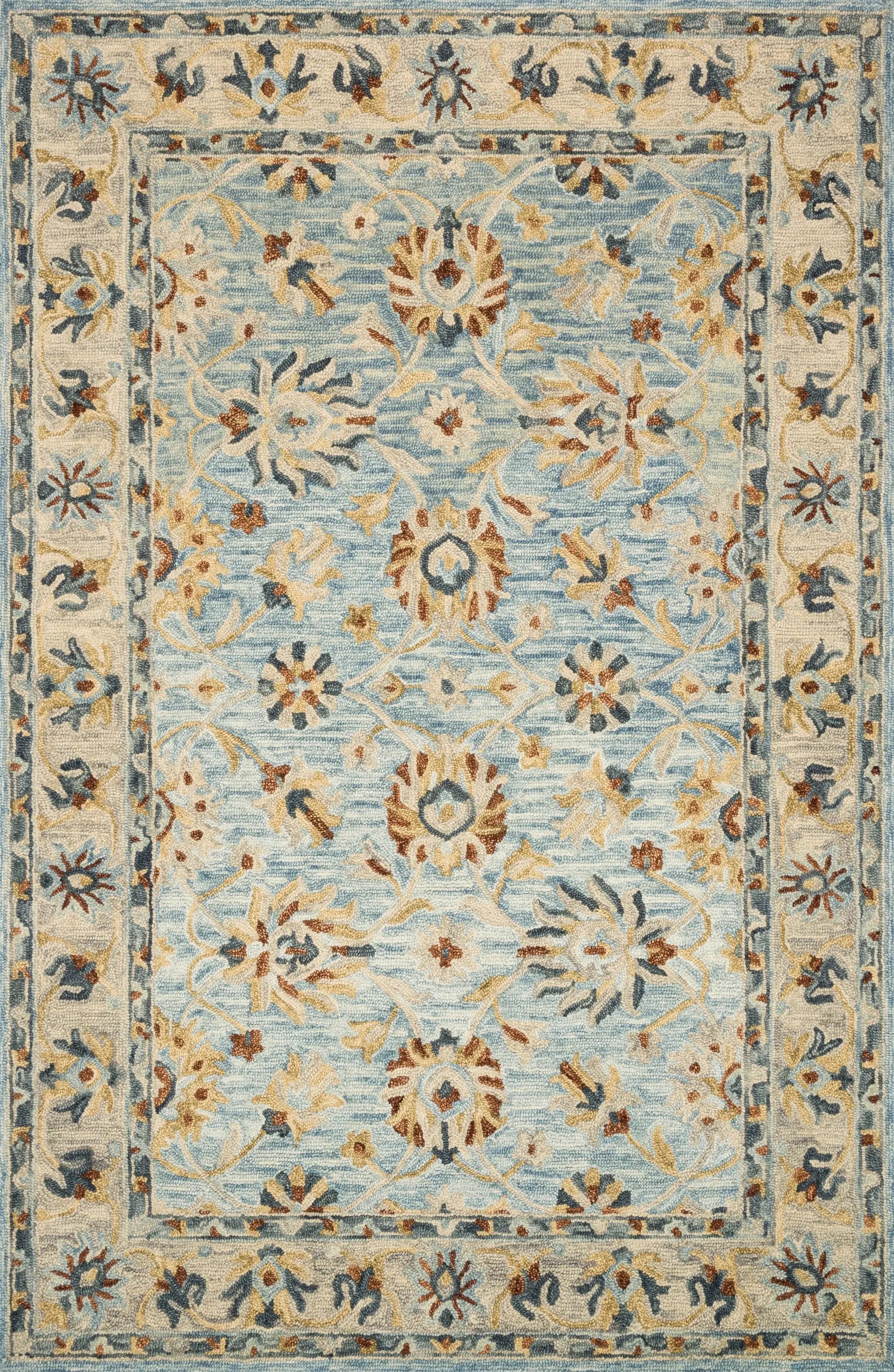 Victoria VK-18 Lt. Blue / Natural Area Rug by Loloi