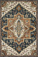 Dressed in calming blue and vibrant multi-toned hues with traditional detail, the Victoria VK-19 Blue / Multi Area Rug is a hooked 100% wool area rug that completes any room