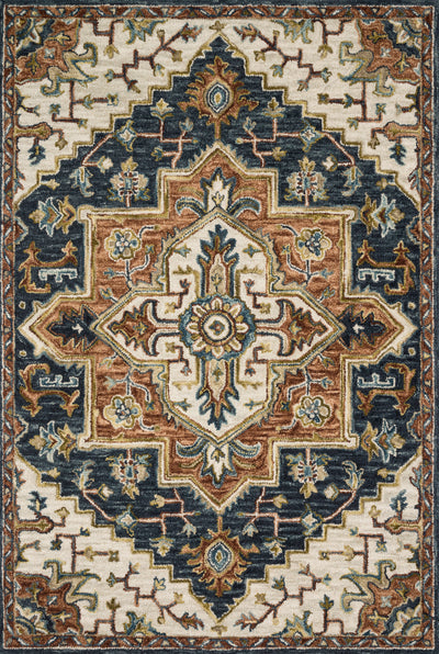 Dressed in calming blue and vibrant multi-toned hues with traditional detail, the Victoria VK-19 Blue / Multi Area Rug is a hooked 100% wool area rug that completes any room