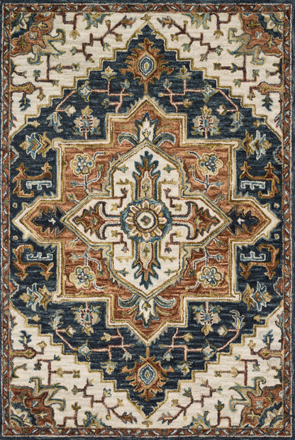 Dressed in calming blue and vibrant multi-toned hues with traditional detail, the Victoria VK-19 Blue / Multi Area Rug is a hooked 100% wool area rug that completes any room