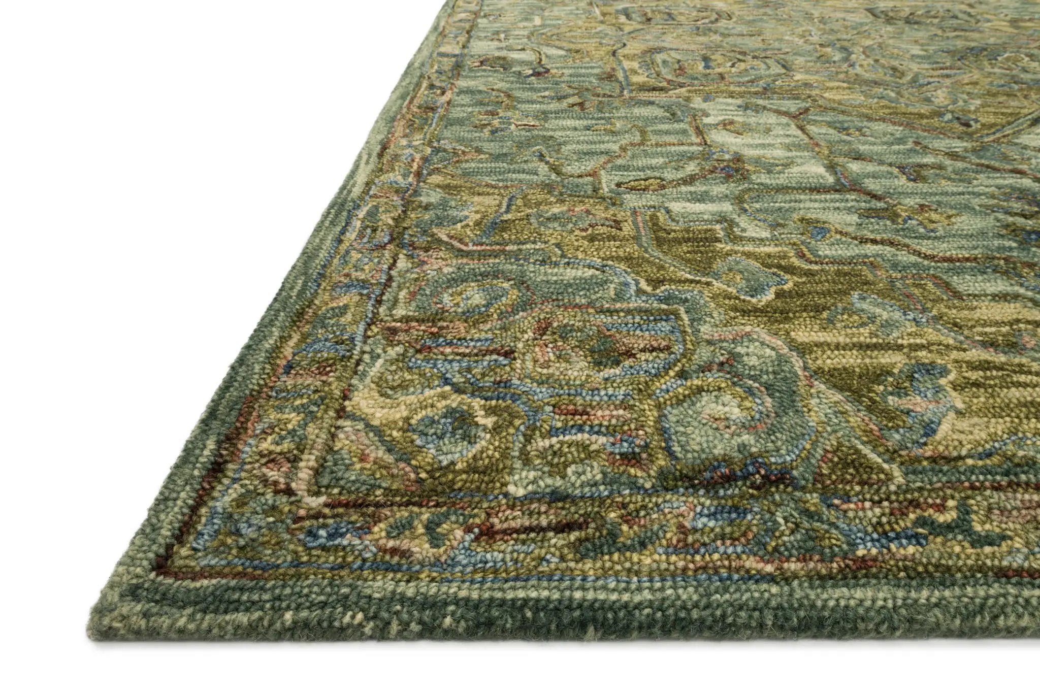 Victoria VK-20 Dark Green / Tobacco Area Rug by Loloi