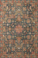 The Victoria VK-22 Navy / Multi Area Rug is a hooked 100% wool area rug that radiates classic navy and vibrant multi-toned charm and traditional elegance