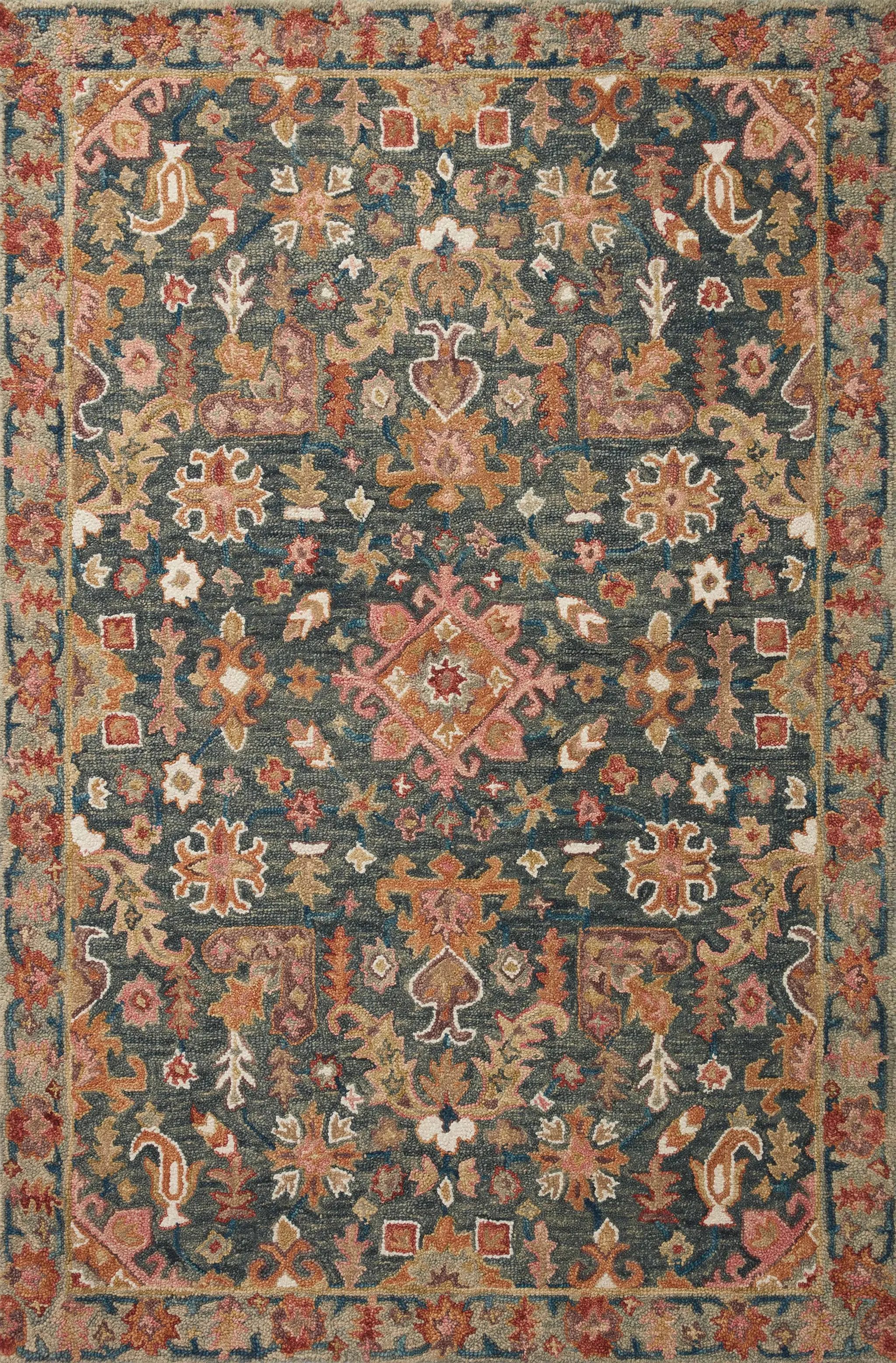 Victoria VK-22 Navy / Multi Area Rug by Loloi