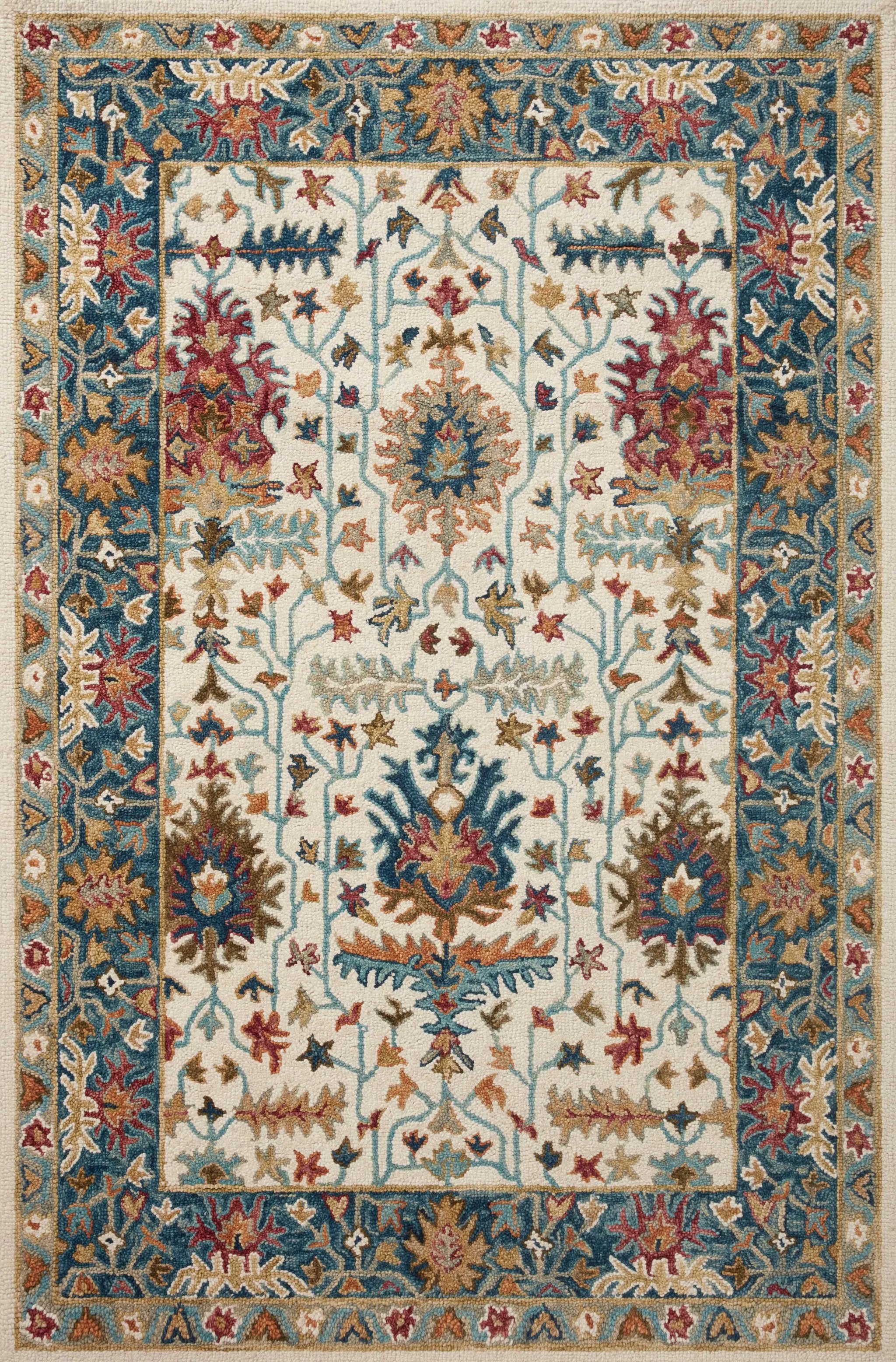 Victoria VK-23 Ivory / Sky Area Rug by Loloi