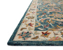The Victoria VK-24 Ocean / Multi Area Rug showcases serene ocean and vibrant multi-toned tones in a hooked 100% wool area rug with traditional style