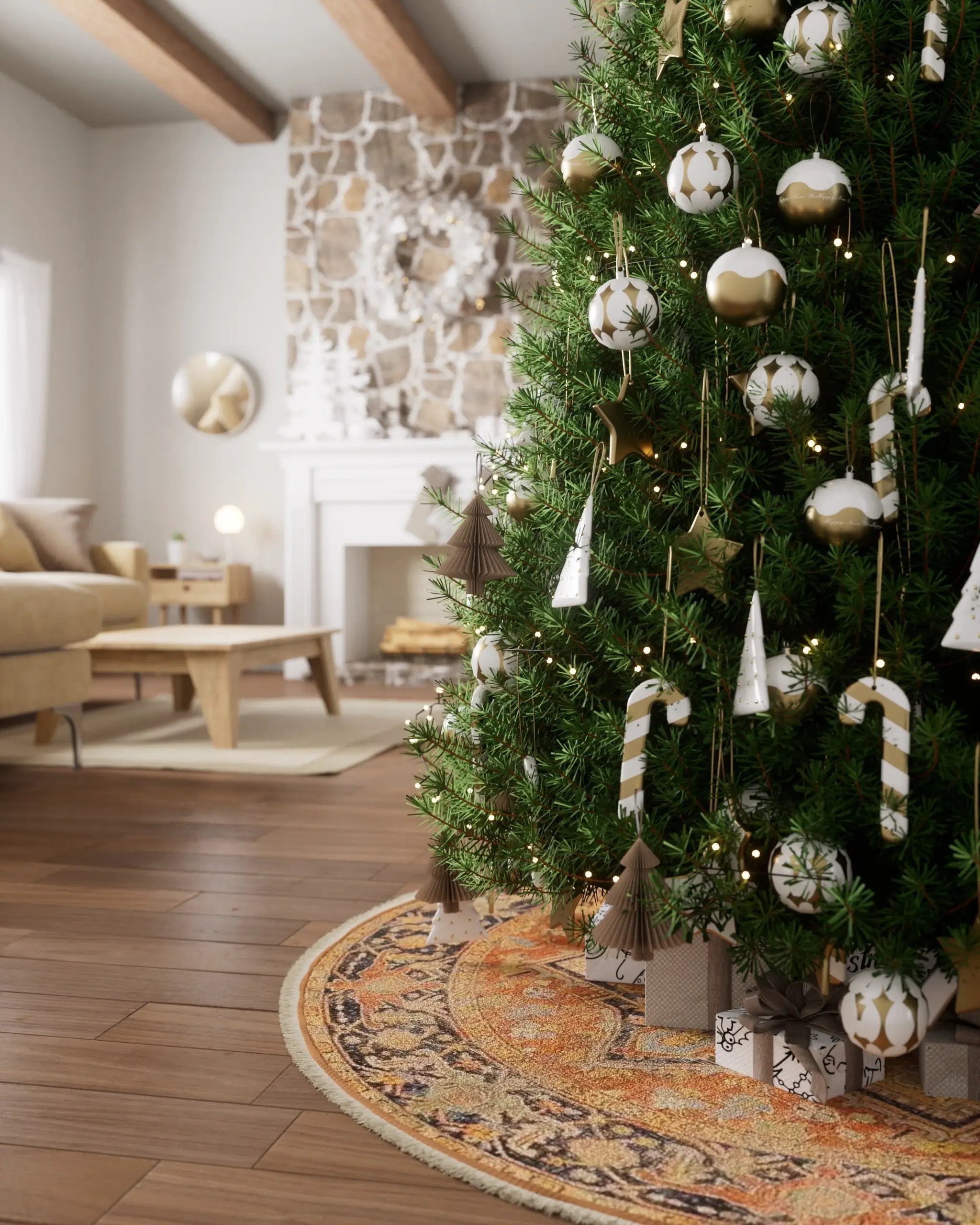 Vintage VTS-1 Red Tree Skirt by Momeni