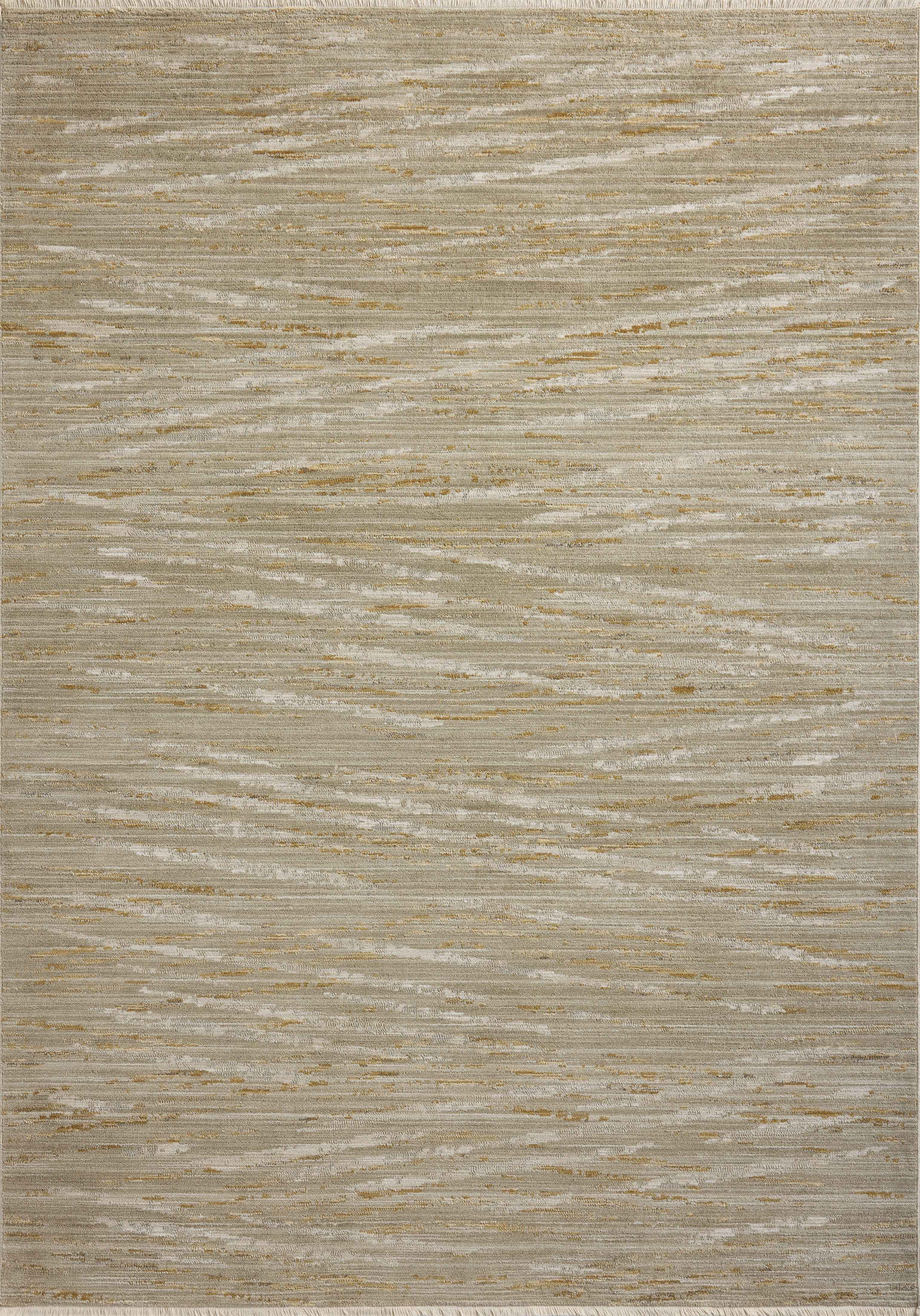 Featuring calming sage and radiant gold hues and abstract and linear detail, the Wade WAE-01 Sage / Gold Area Rug is a power-loomed 100% polyester area rug for any room