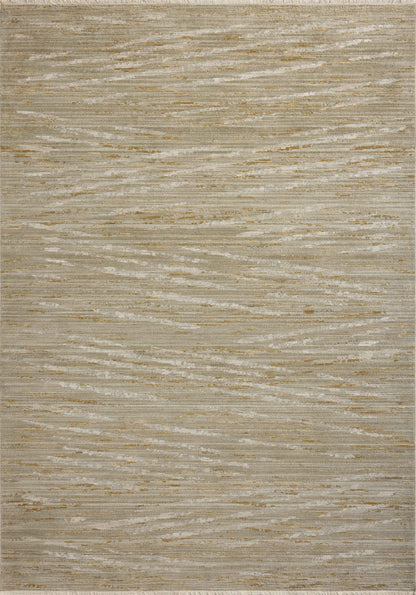 Featuring calming sage and radiant gold hues and abstract and linear detail, the Wade WAE-01 Sage / Gold Area Rug is a power-loomed 100% polyester area rug for any room