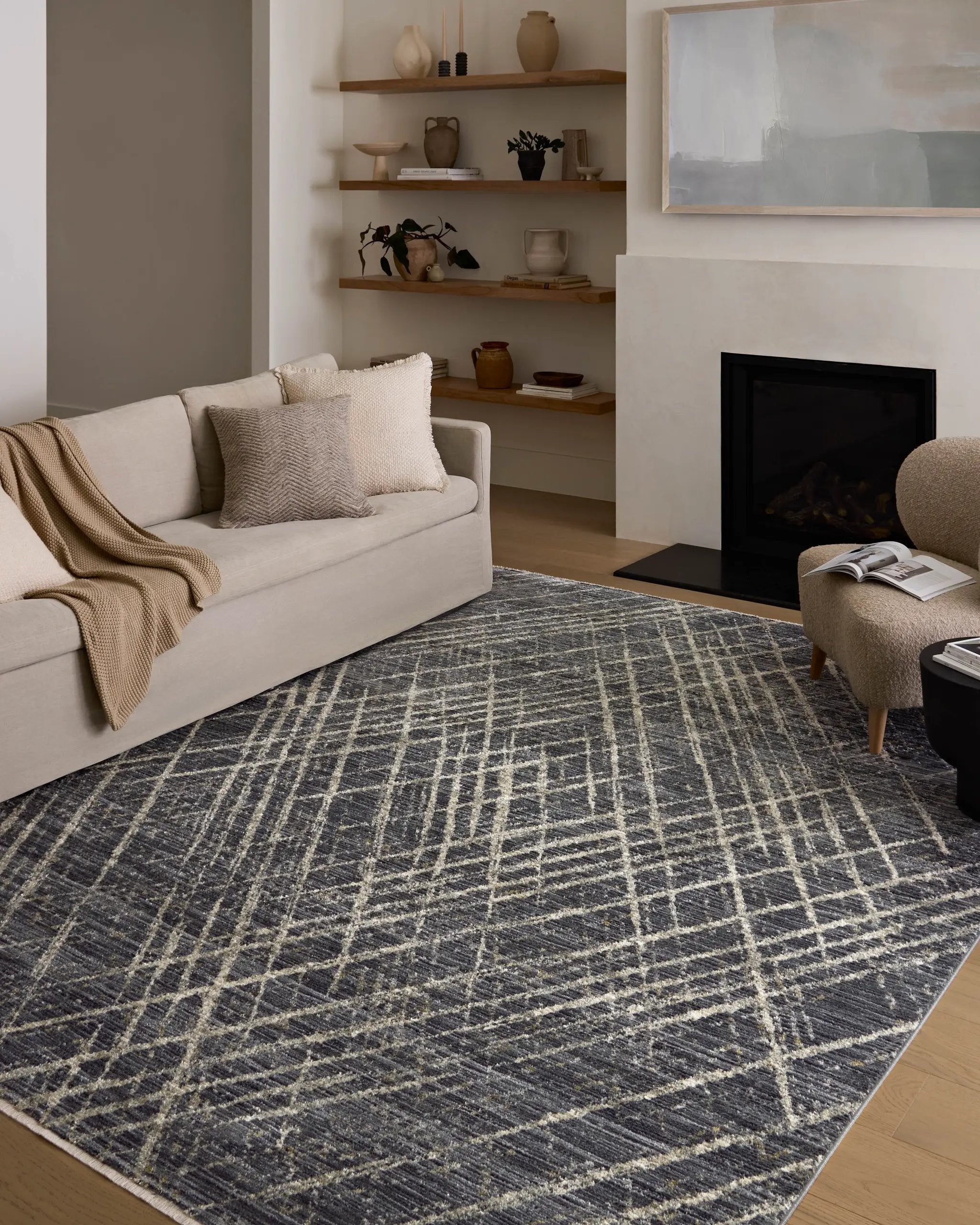 Wade WAE-04 Midnight / Beige Area Rug by Loloi