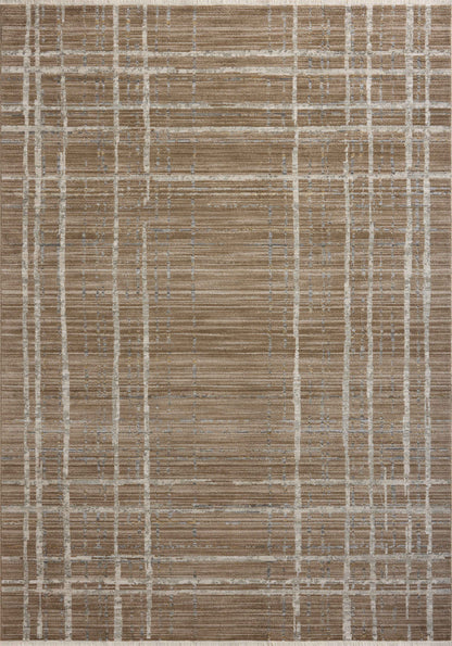 Designed with abstract and linear artistry in brown and grounding stone hues, the Wade WAE-05 Brown / Stone Area Rug is a power-loomed 100% polyester area rug that stands out