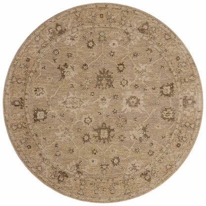 A power-loomed 100% polyester area rug featuring traditional and vintage design and versatile taupe and warm natural tones, the Willa WIA-02 Taupe / Natural Area Rug adds character to any room