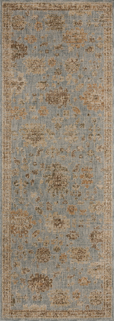 Rich in breezy sky-blue and warm natural hues with traditional and vintage detail, the Willa WIA-03 Sky / Natural Area Rug is a power-loomed 100% polyester area rug built for style and comfort