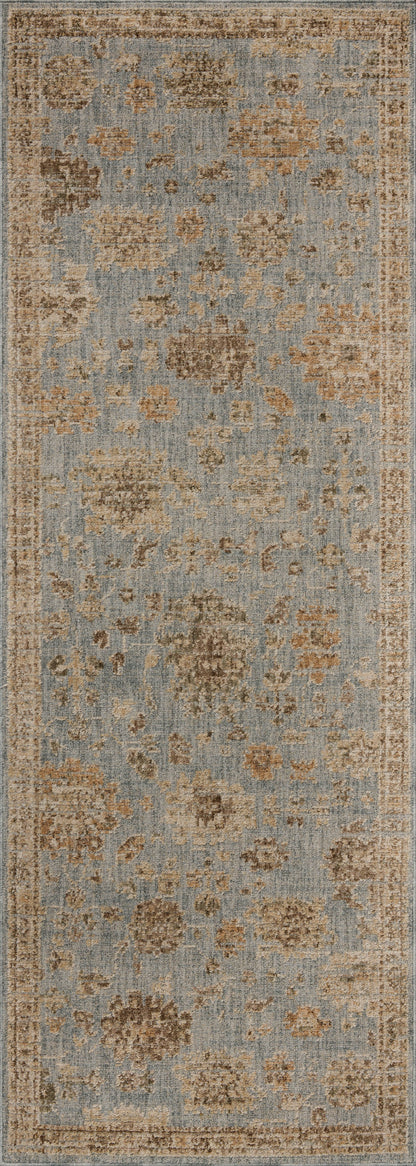 Rich in breezy sky-blue and warm natural hues with traditional and vintage detail, the Willa WIA-03 Sky / Natural Area Rug is a power-loomed 100% polyester area rug built for style and comfort