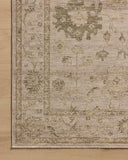 The Willa WIA-09 Dove / Forest Area Rug highlights gentle dove and lush forest tones and traditional and vintage texture in a beautifully made power-loomed 100% polyester area rug