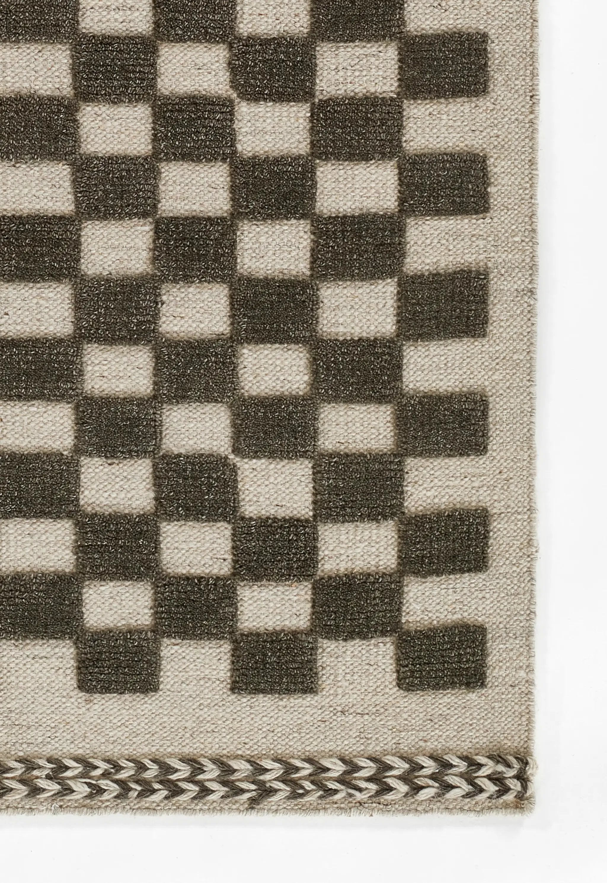 Willow WLO-1 (Checkered) Charcoal Area Rug by Momeni