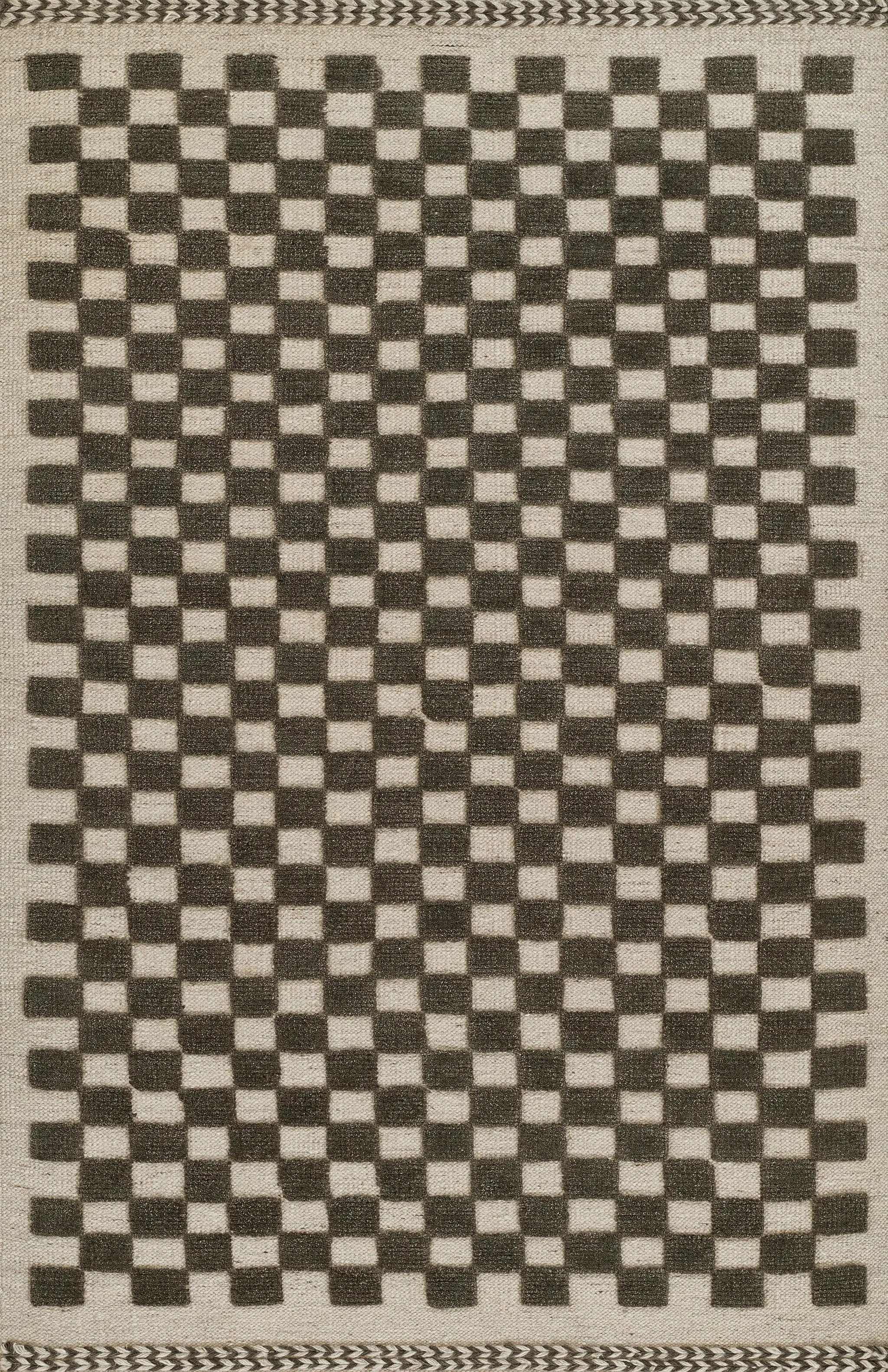 Willow WLO-1 (Checkered) Charcoal Area Rug by Momeni