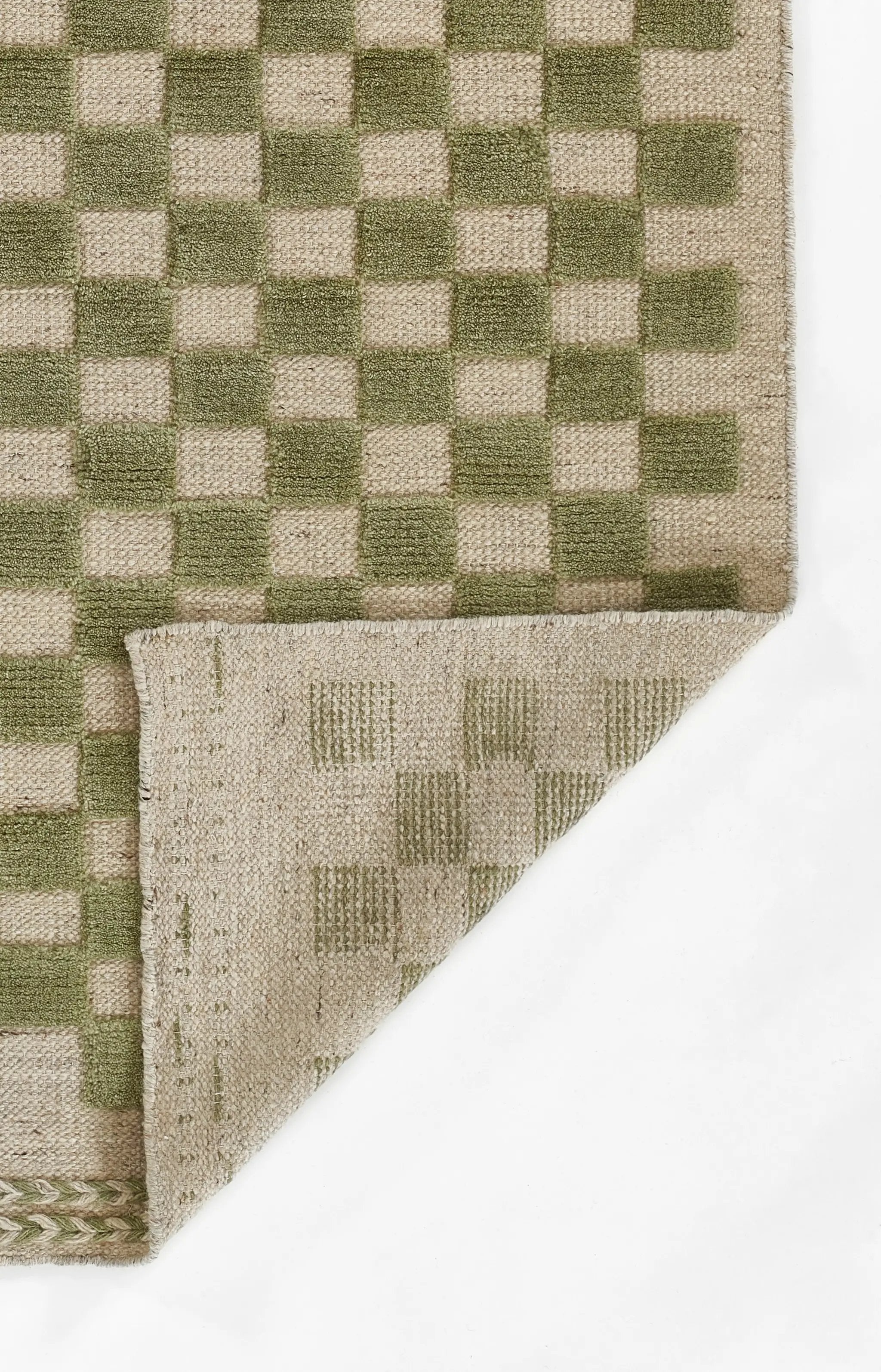 Willow WLO-1 (Checkered) Green Area Rug by Momeni