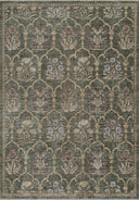 Momeni Wisteria WIS-1 Green Area Rug, floral rug with classic trellis lattice design