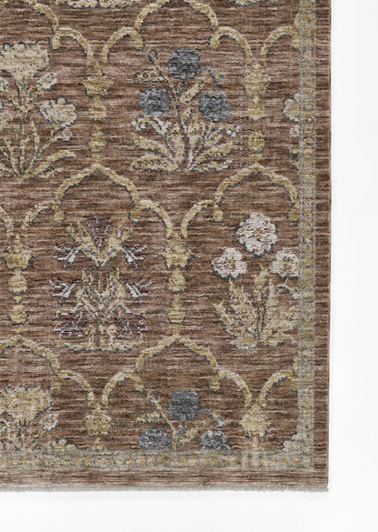 Momeni Wisteria WIS-1 Rust Area Rug, vintage floral rug with botanical pattern