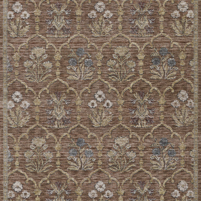 Momeni Wisteria WIS-1 Rust Area Rug, vintage floral rug with botanical pattern