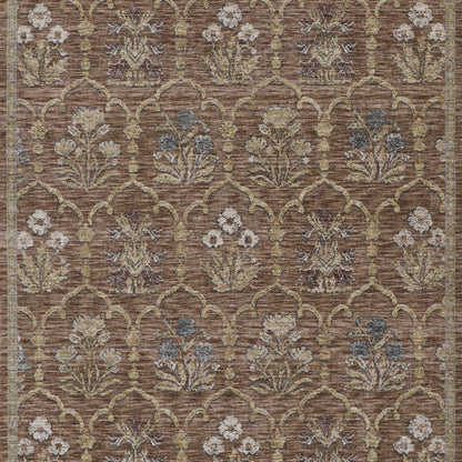 Momeni Wisteria WIS-1 Rust Area Rug, vintage floral rug with botanical pattern