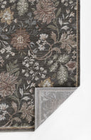 Momeni Wisteria WIS-2 Charcoal Area Rug, floral rug with layered botanical design