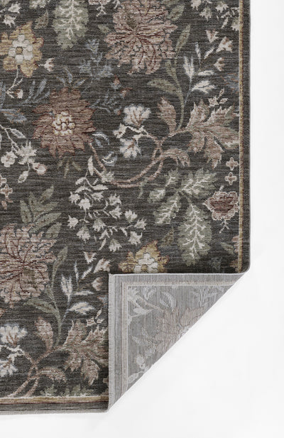 Momeni Wisteria WIS-2 Charcoal Area Rug, floral rug with layered botanical design