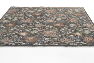 Momeni Wisteria WIS-2 Charcoal Area Rug, floral rug with layered botanical design