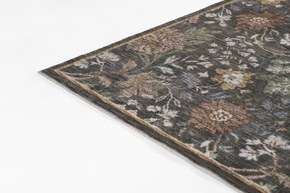 Momeni Wisteria WIS-2 Charcoal Area Rug, floral rug with layered botanical design
