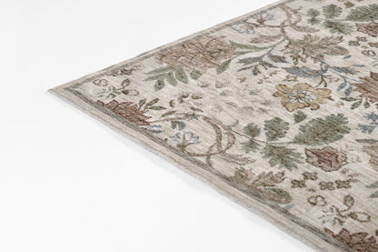 Momeni Wisteria WIS-2 Ivory Area Rug, vintage floral rug with botanical pattern