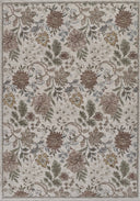 Momeni Wisteria WIS-2 Ivory Area Rug, vintage floral rug with botanical pattern