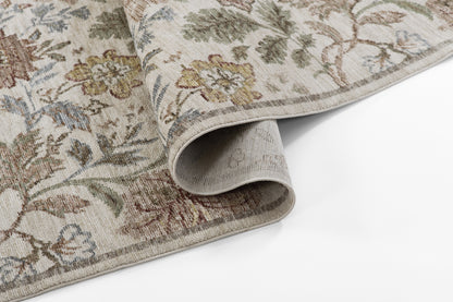 Momeni Wisteria WIS-2 Ivory Area Rug, vintage floral rug with botanical pattern